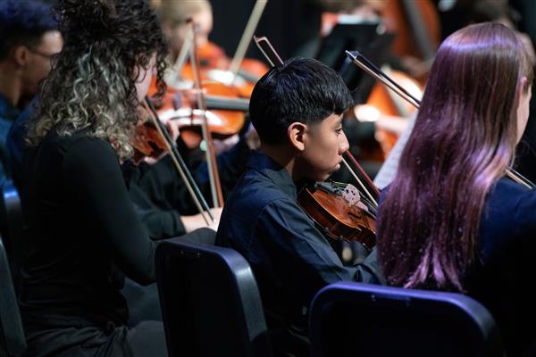Students performing at the 2023-2024 All County Orchestra Concert